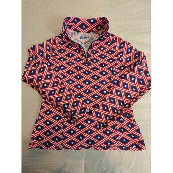 IBKUL Other - IBKUL Quarter Zip Top Youth Size 5/6 Red White Blue Stars Stripes NWOT
